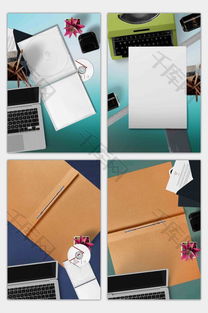 高清数码产品与纯色文具笔记本广告背景素材 打造专业数字设计